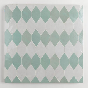 Tefelt Zellige Mosaic Tile - Silk, Green Tea