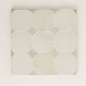 Octagon with Dot Zellige Mosaic Tile - Silk Octagon and Wheat Dot